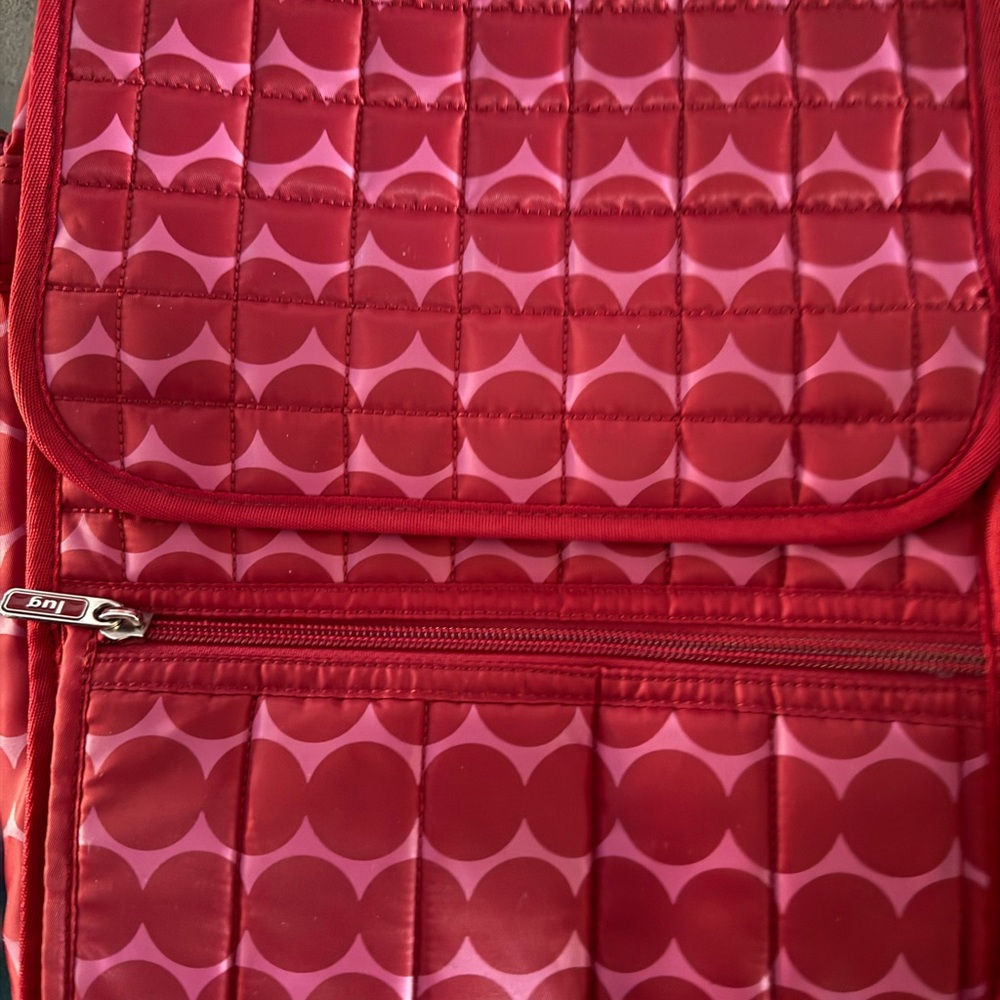 Lug Red and Pink Quilted Crossbody Bag